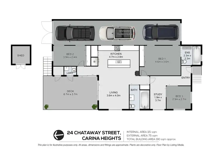 Floorplan of Homely house listing, 24 Chataway Street, Carina Heights QLD 4152