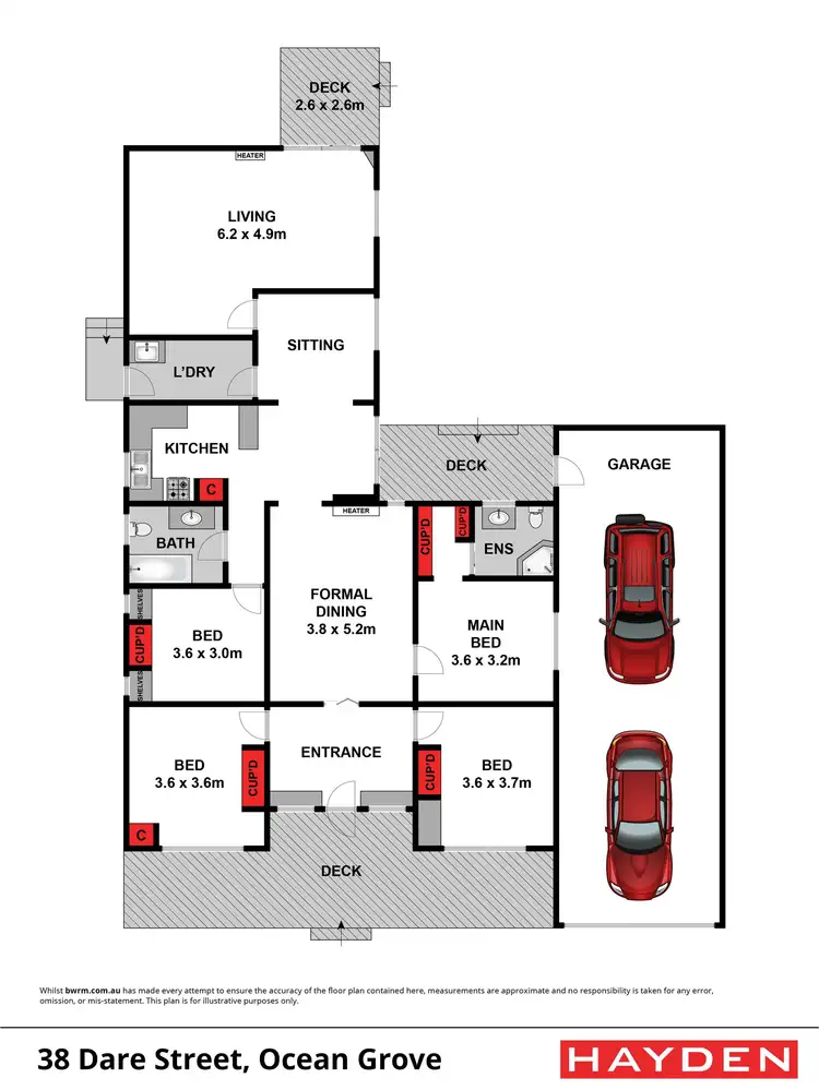 Floorplan of Homely house listing, 38 Dare Street, Ocean Grove VIC 3226
