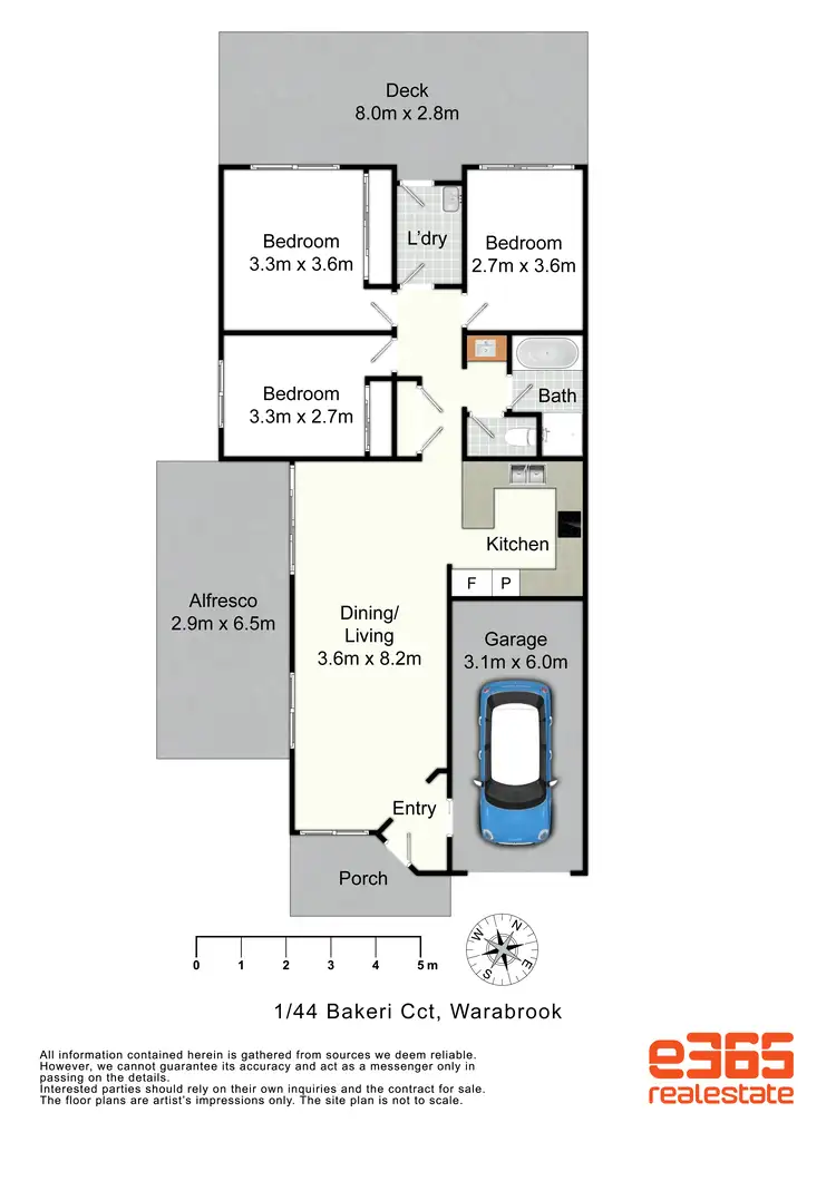 Floorplan of Homely villa listing, 1/44 Bakeri Circuit, Warabrook NSW 2304