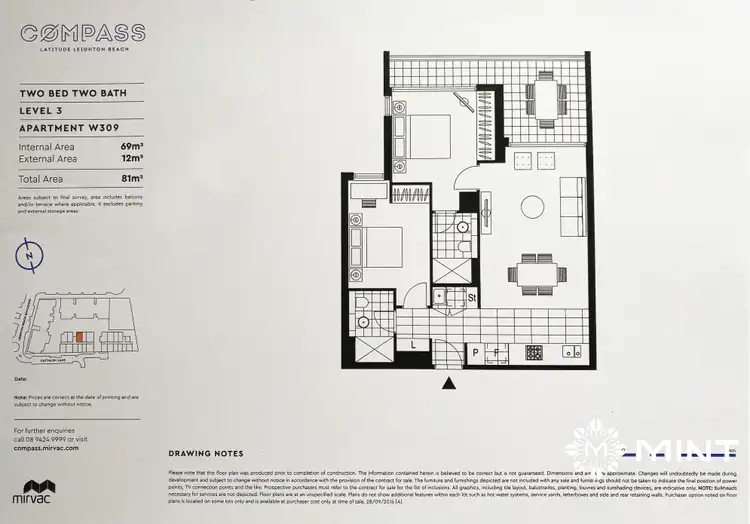 Floorplan of Homely apartment listing, 309/5 Cattalini Lane, North Fremantle WA 6159