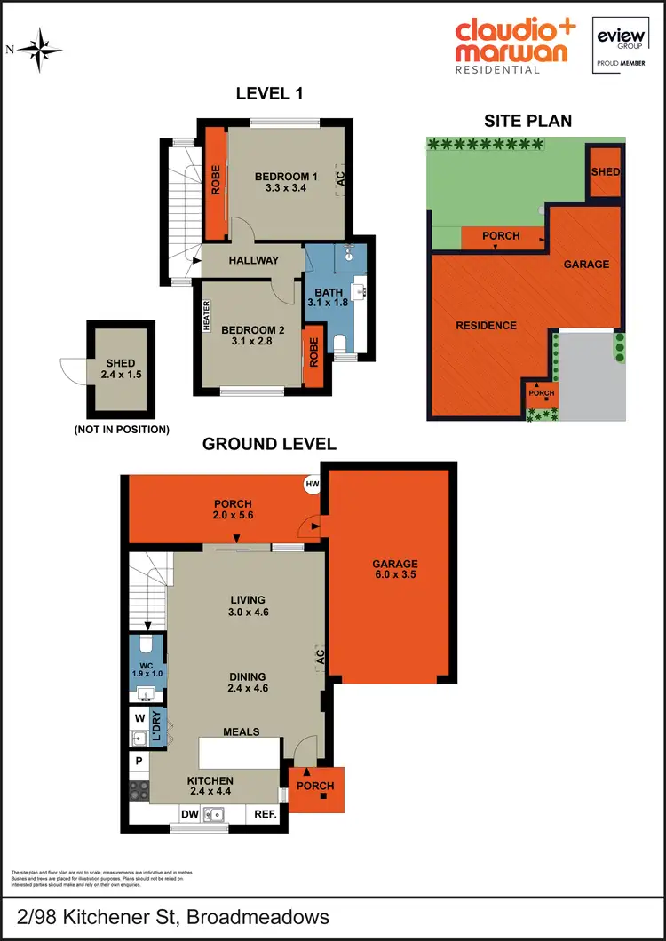 Floorplan of Homely townhouse listing, 2/98 Kitchener Street, Broadmeadows VIC 3047