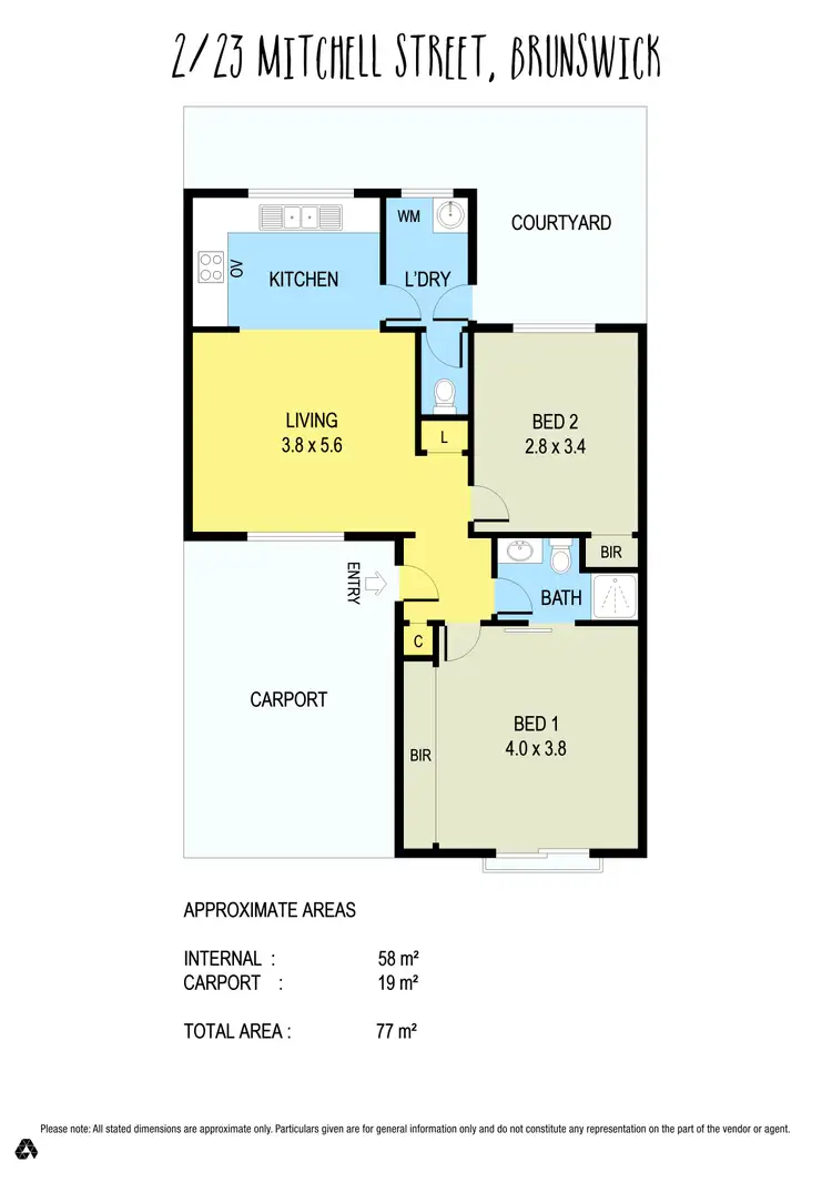 Floorplan of Homely villa listing, 2/23 Mitchell Street, Brunswick VIC 3056
