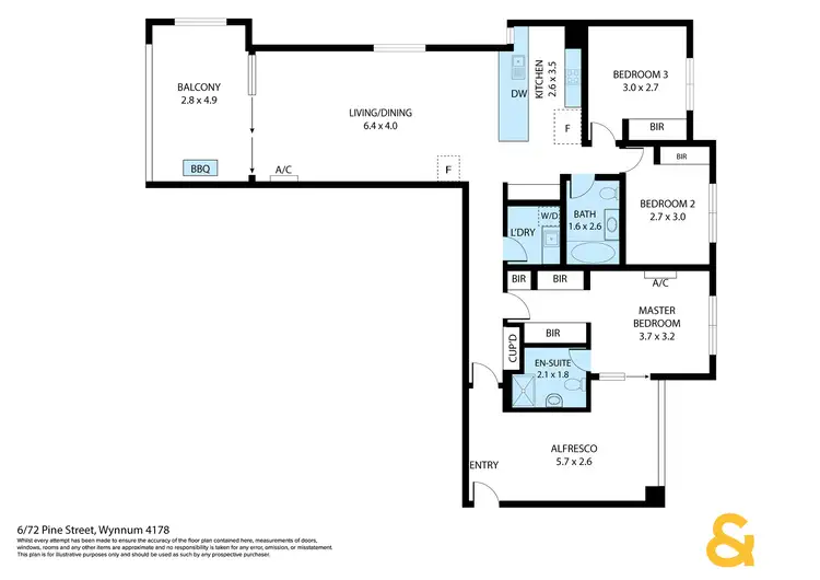 Floorplan of Homely apartment listing, 6/72 Pine Street, Wynnum QLD 4178
