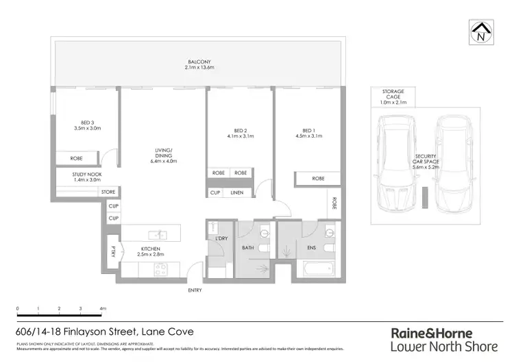 Floorplan of Homely apartment listing, 606/14-18 Finlayson Street, Lane Cove NSW 2066