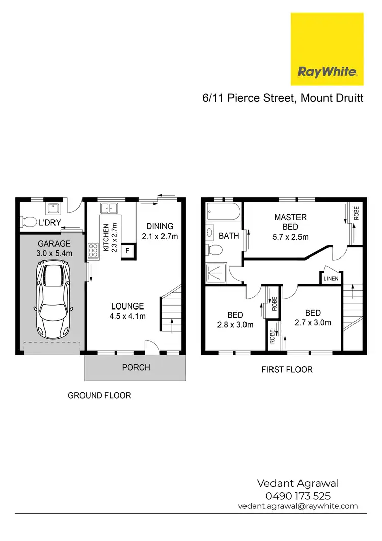 Floorplan of Homely townhouse listing, 6/11 Pierce Street, Mount Druitt NSW 2770