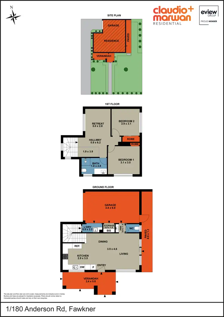 Floorplan of Homely townhouse listing, 1/180 Anderson Road, Fawkner VIC 3060