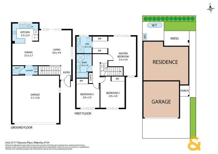 Floorplan of Homely townhouse listing, 27/11 Tripcony Place, Wakerley QLD 4154