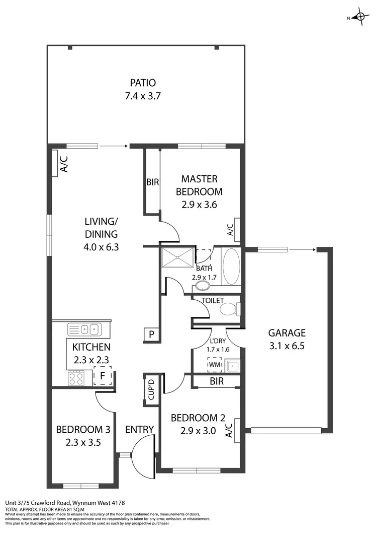Floorplan of Homely villa listing, 3/75 Crawford Road, Wynnum West QLD 4178
