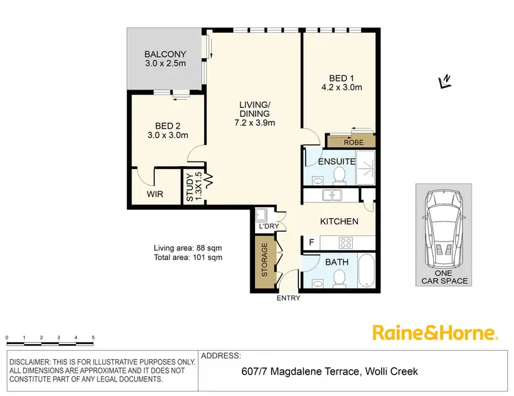 Floorplan of Homely apartment listing, 607/7 Magdalene Terrace, Wolli Creek NSW 2205