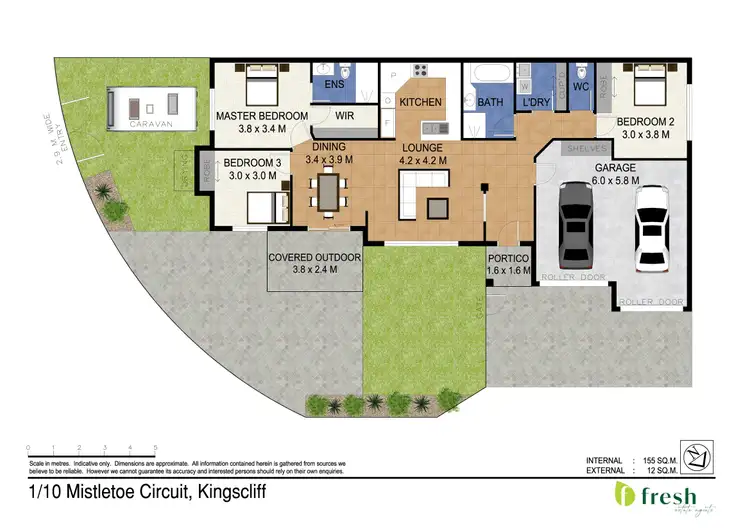 Floorplan of Homely semi-detached listing, 1/10 Mistletoe Circuit, Kingscliff NSW 2487