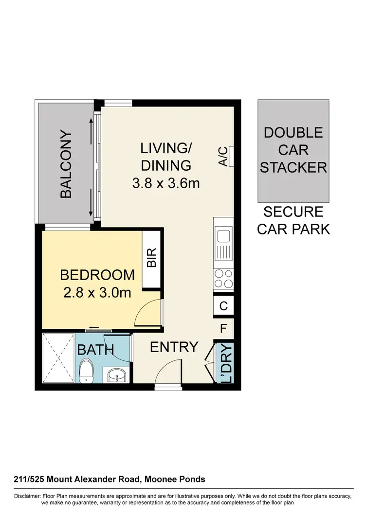Floorplan of Homely unit listing, 211/525 Mt Alexander Road, Moonee Ponds VIC 3039