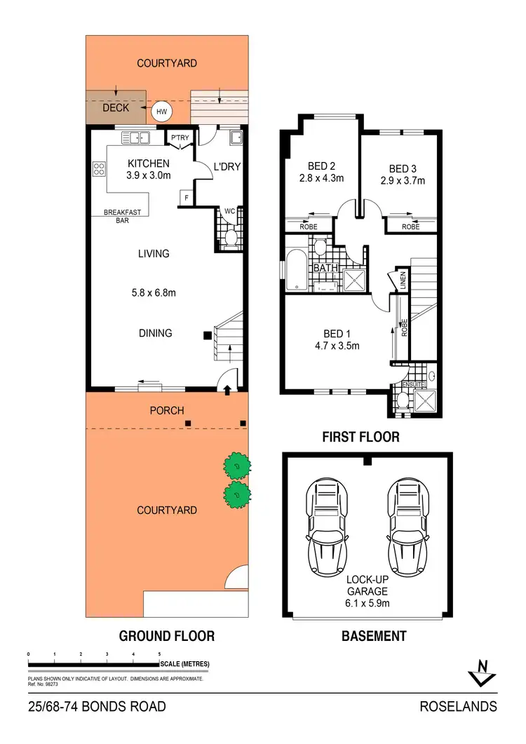Floorplan of Homely townhouse listing, 25/68-74 Bonds Road, Roselands NSW 2196