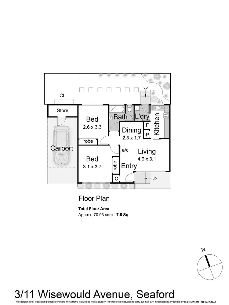 Floorplan of Homely unit listing, 3/11 Wisewould Avenue, Seaford VIC 3198