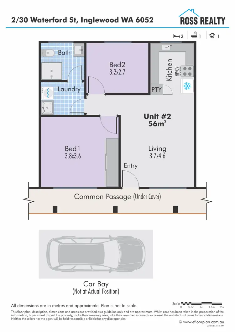 Floorplan of Homely apartment listing, 2/30 Waterford Street, Inglewood WA 6052
