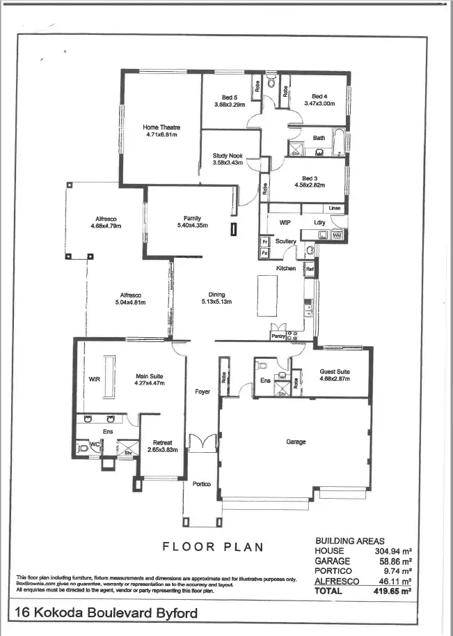 Floorplan of Homely house listing, 16 Kokoda Boulevard, Byford WA 6122