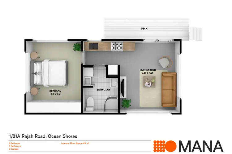 Floorplan of Homely house listing, 1/81A Rajah Road, Ocean Shores NSW 2483