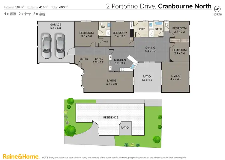 Floorplan of Homely house listing, 2 Portofino Drive, Cranbourne North VIC 3977