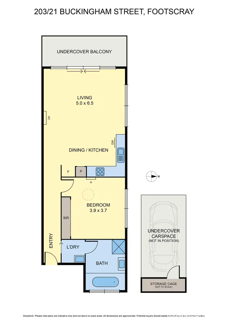 Floorplan of Homely apartment listing, 203/21 Buckingham St, Footscray VIC 3011