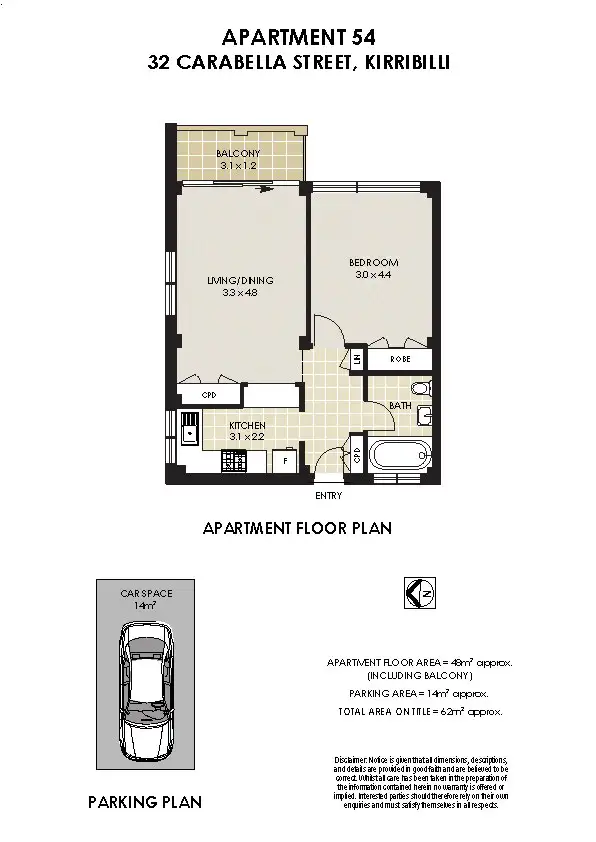 Floorplan of Homely apartment listing, 54/32 Carabella Street, Kirribilli NSW 2061