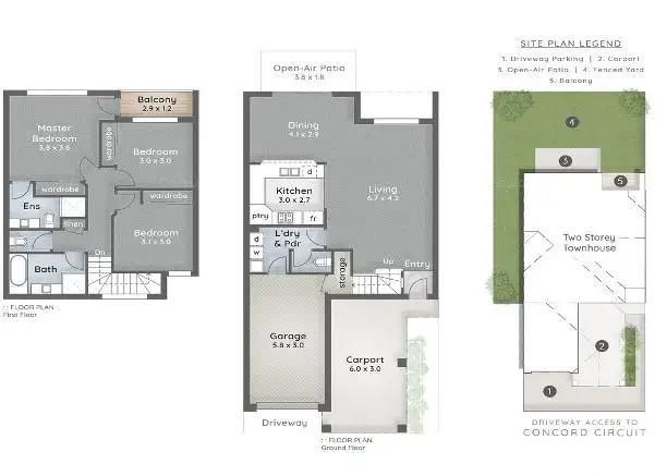 Floorplan of Homely townhouse listing, 2 Concord Circuit, Robina QLD 4226
