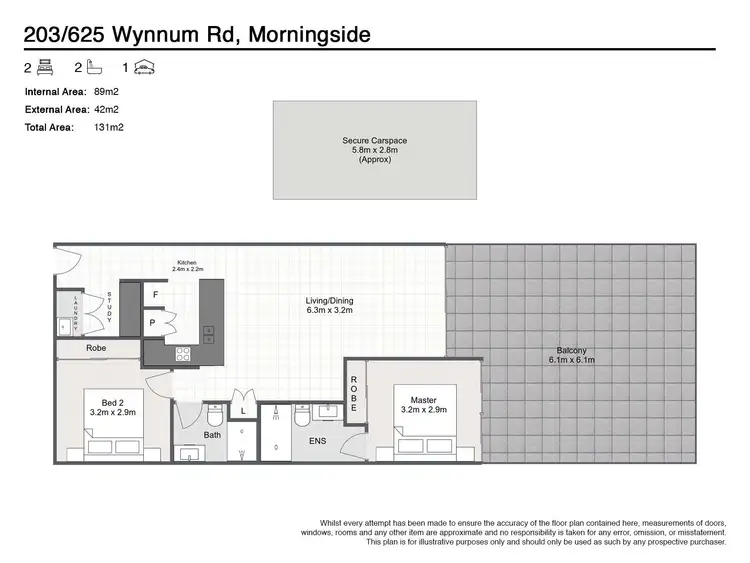 Floorplan of Homely unit listing, 203/625 Wynnum Road, Morningside QLD 4170