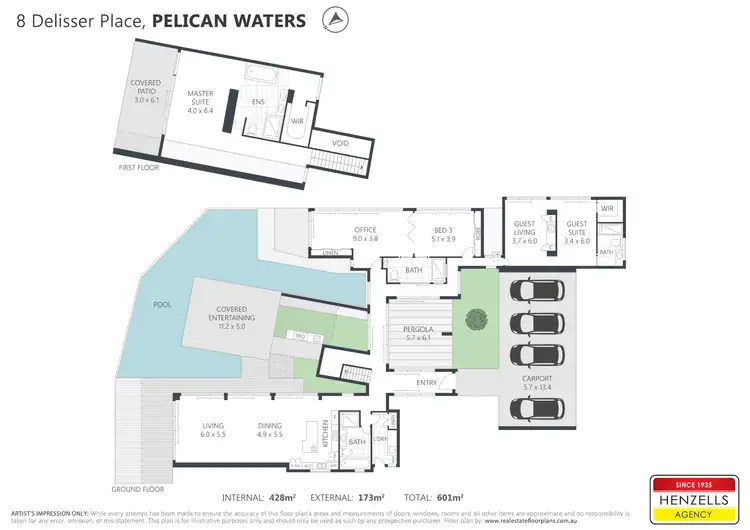 Floorplan of Homely house listing, 8 Delisser Place, Pelican Waters QLD 4551