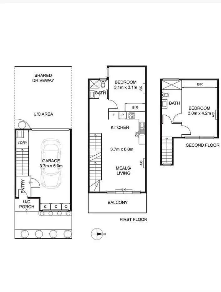 Floorplan of Homely townhouse listing, 5/563 Albion Street, Brunswick West VIC 3055