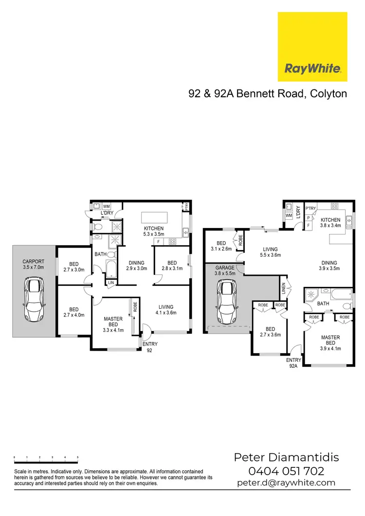 Floorplan of Homely semi-detached listing, 92 & 92a Bennett Road, Colyton NSW 2760