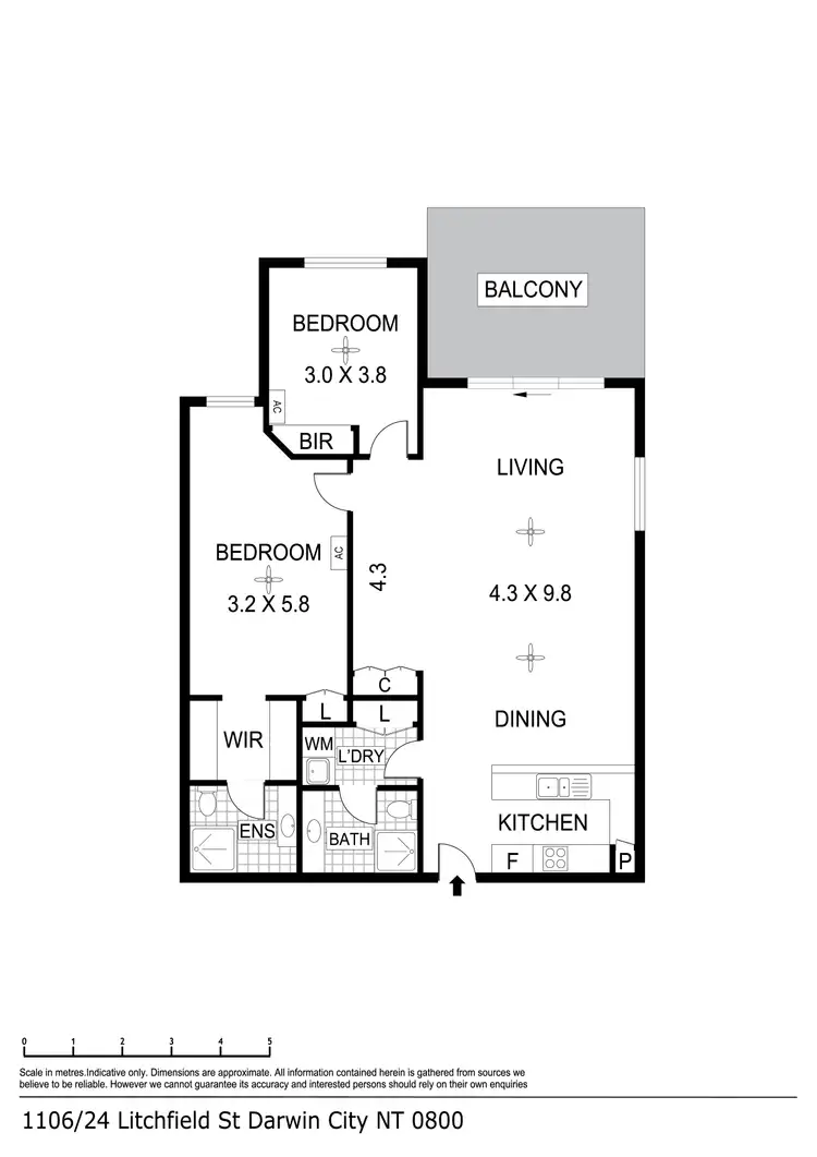 Floorplan of Homely unit listing, 1106/24 Litchfield Street, Darwin City NT 800