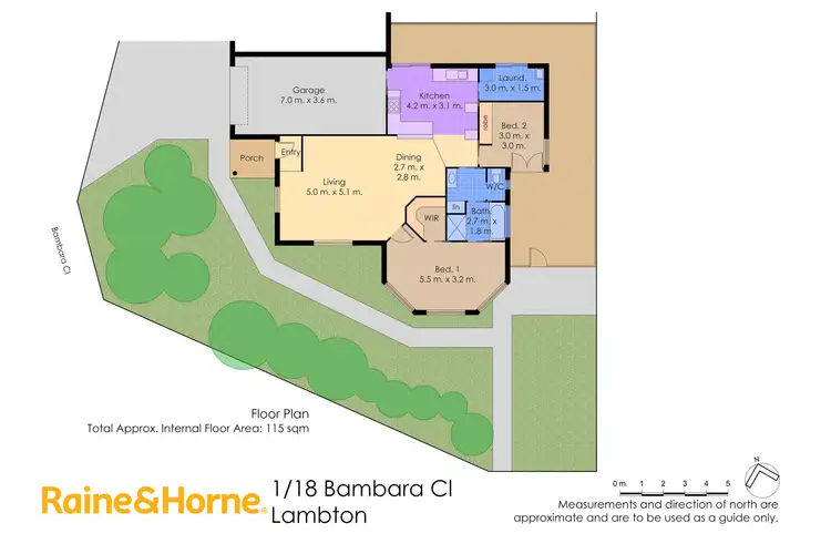 Floorplan of Homely villa listing, 1/18 Bambara Close, Lambton NSW 2299