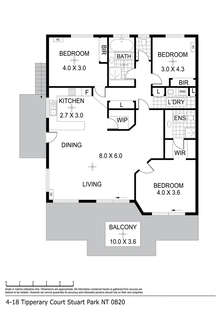 Floorplan of Homely unit listing, 4/18 Tipperary Court, Stuart Park NT 820