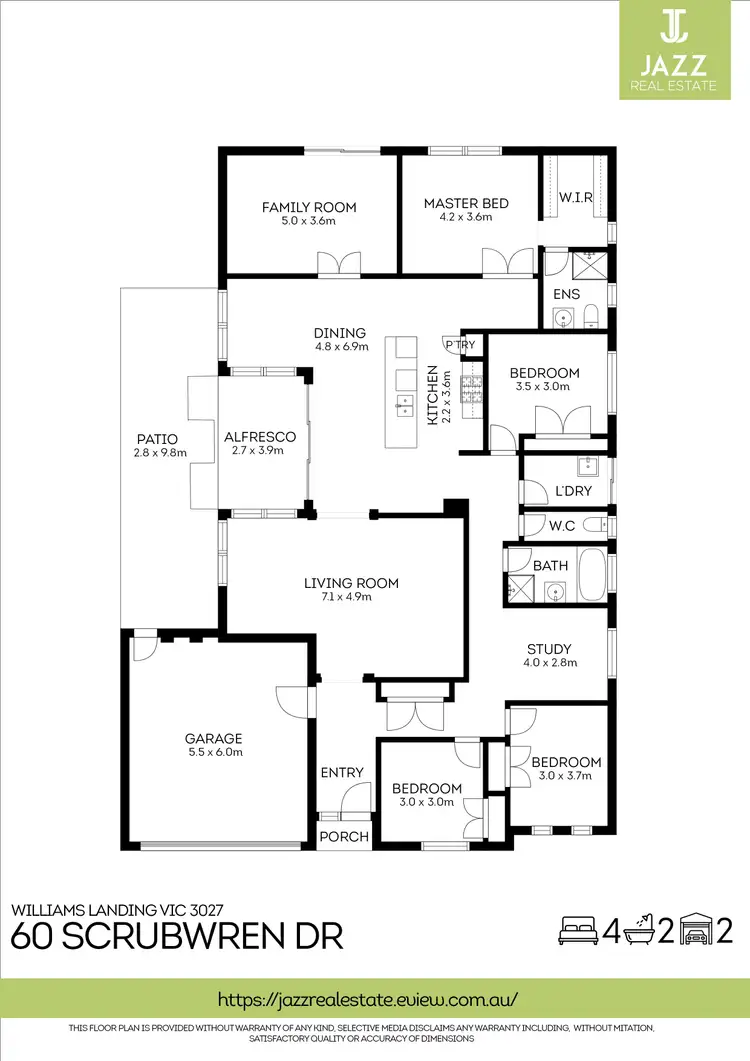 Floorplan of Homely house listing, 60 Scrubwren Drive, Williams Landing VIC 3027