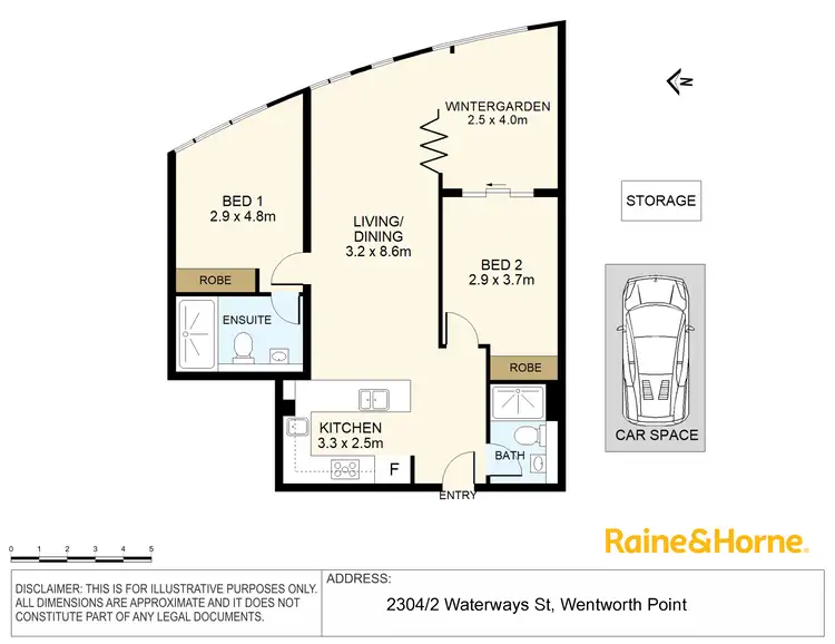 Floorplan of Homely apartment listing, 2304/2 Waterways Street, Wentworth Point NSW 2127