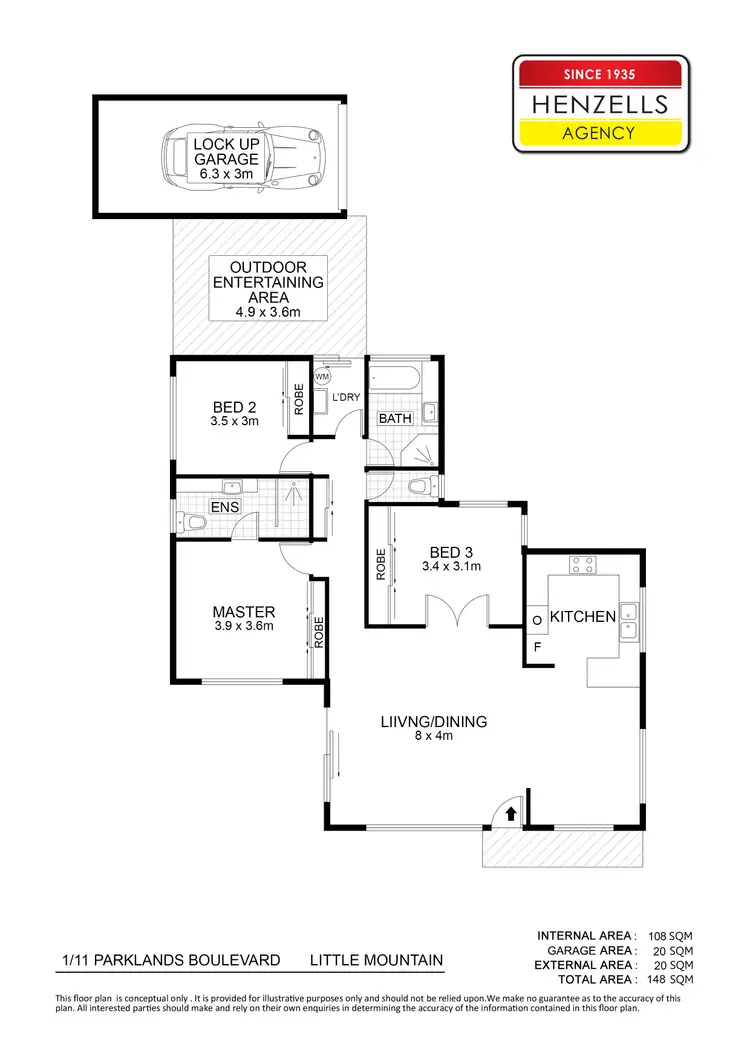 Floorplan of Homely semi-detached listing, 1/11 Parklands Boulevard, Little Mountain QLD 4551
