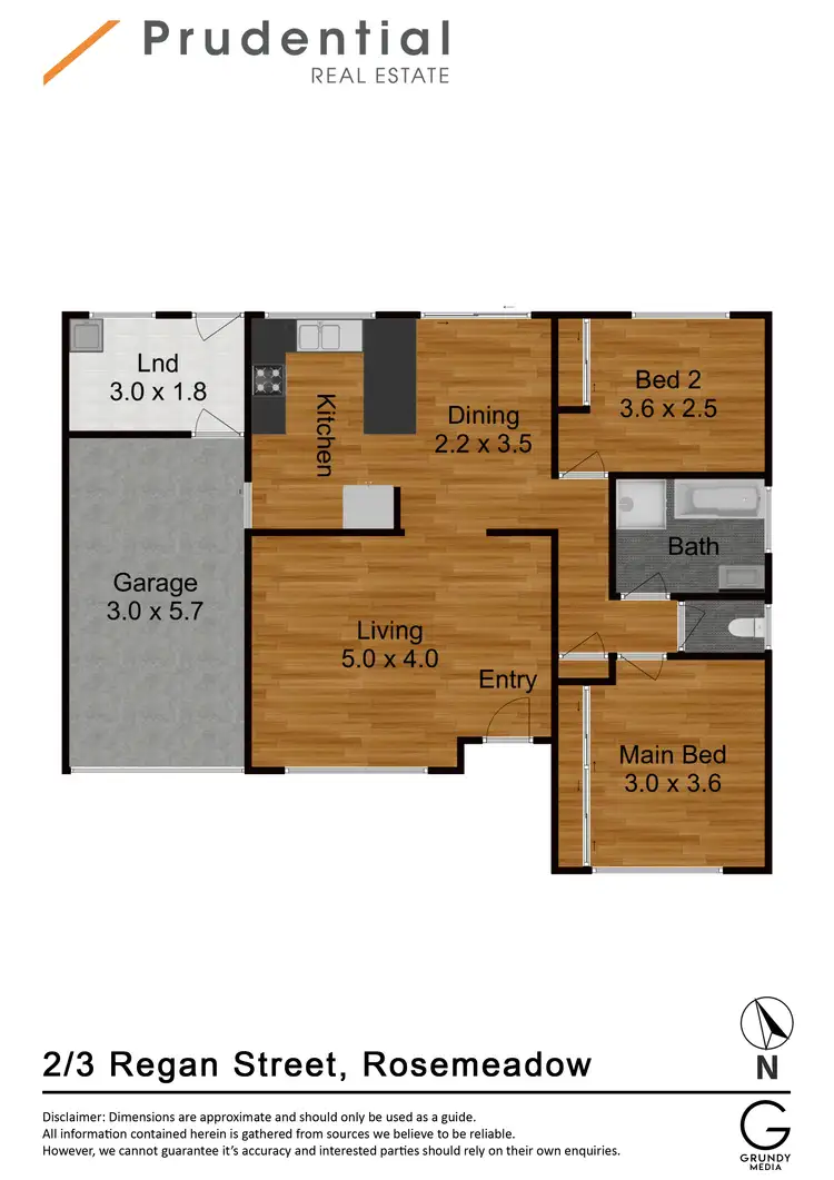 Floorplan of Homely semi-detached listing, 2/3 Regan Street, Rosemeadow NSW 2560