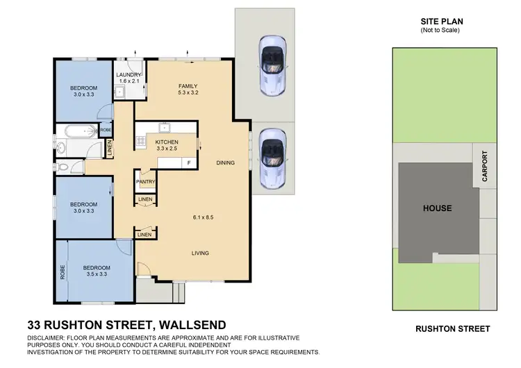 Floorplan of Homely house listing, 33 Rushton Street, Wallsend NSW 2287