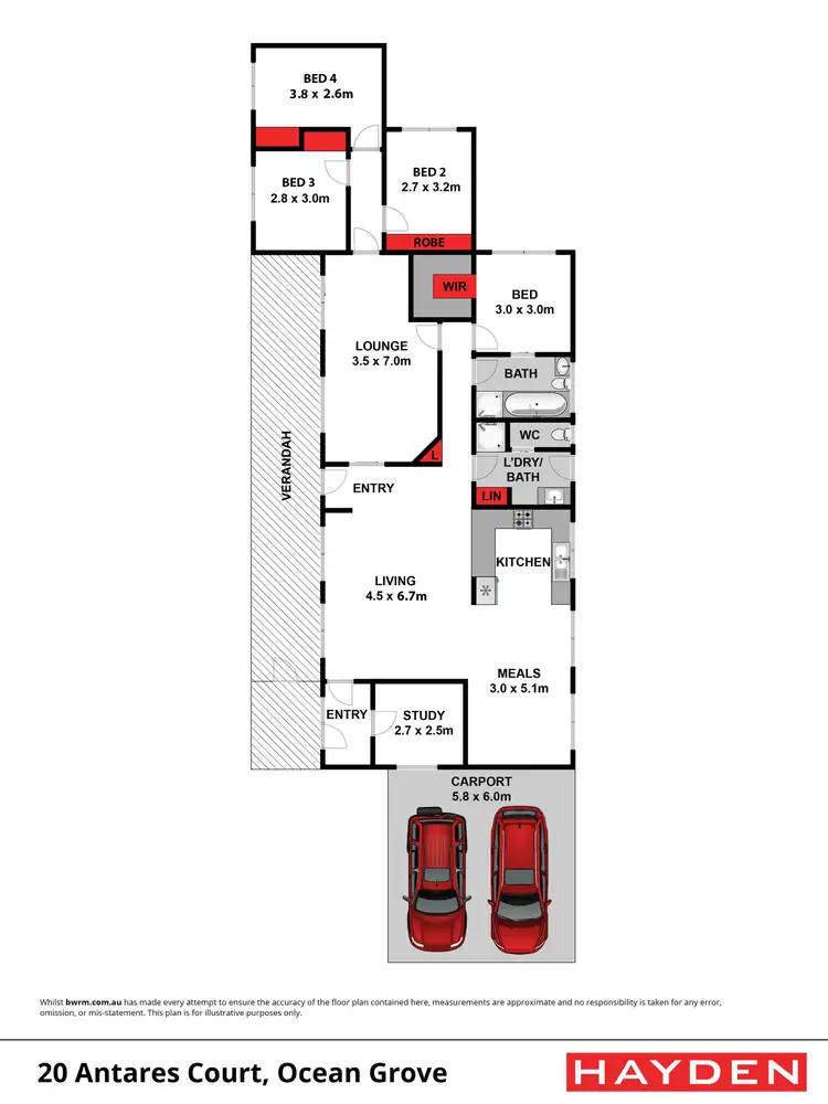 Floorplan of Homely house listing, 20 Antares Ct, Ocean Grove VIC 3226