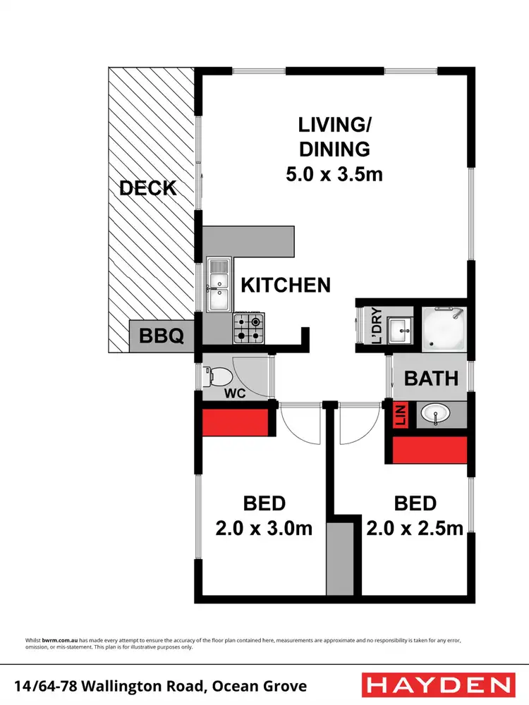 Floorplan of Homely unit listing, 14/64-78 Wallington Road, Ocean Grove VIC 3226