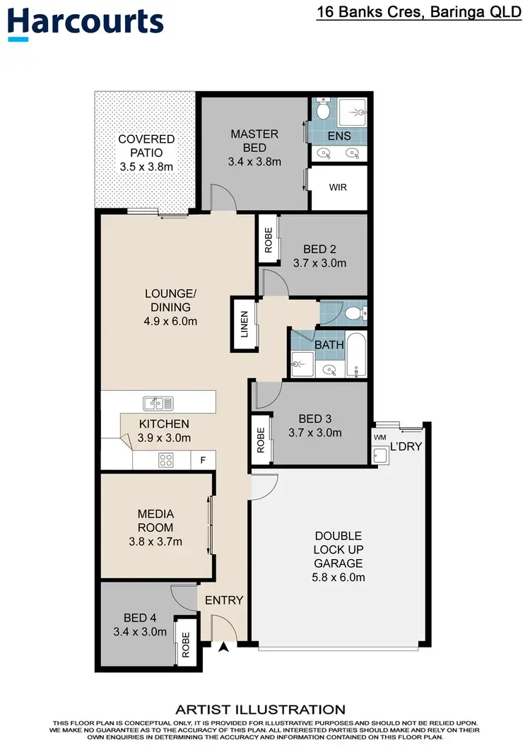 Floorplan of Homely house listing, 16 Banks Crescent, Baringa QLD 4551