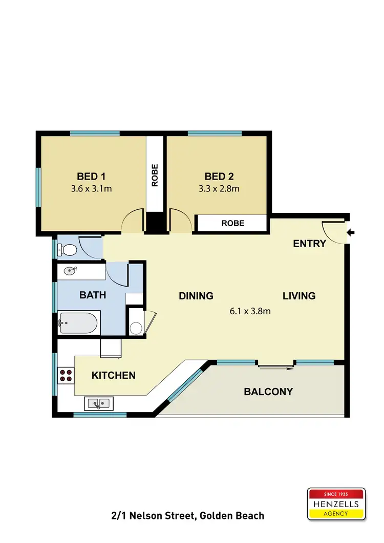 Floorplan of Homely unit listing, 2/1 Nelson Street, Golden Beach QLD 4551