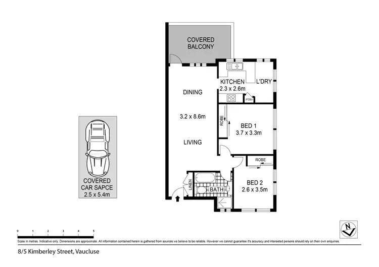 Floorplan of Homely apartment listing, 8/5-7 Kimberley Street, Vaucluse NSW 2030