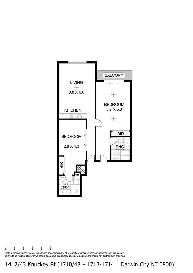 Floorplan of Homely apartment listing, 1710/43B Knuckey Street, Darwin City NT 800