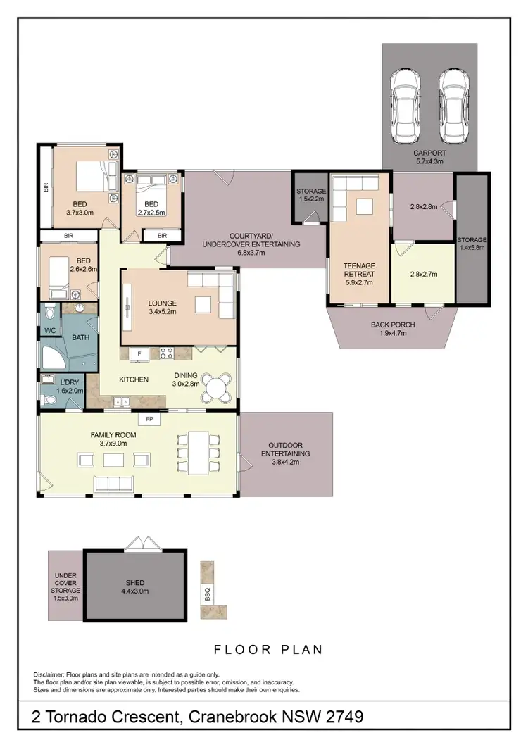 Floorplan of Homely house listing, 2 Tornado Crescent, Cranebrook NSW 2749