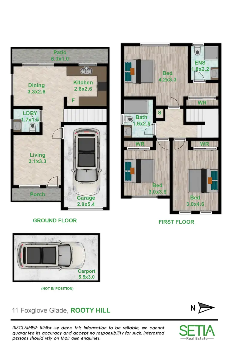 Floorplan of Homely townhouse listing, 11 Foxglove Glade, Rooty Hill NSW 2766