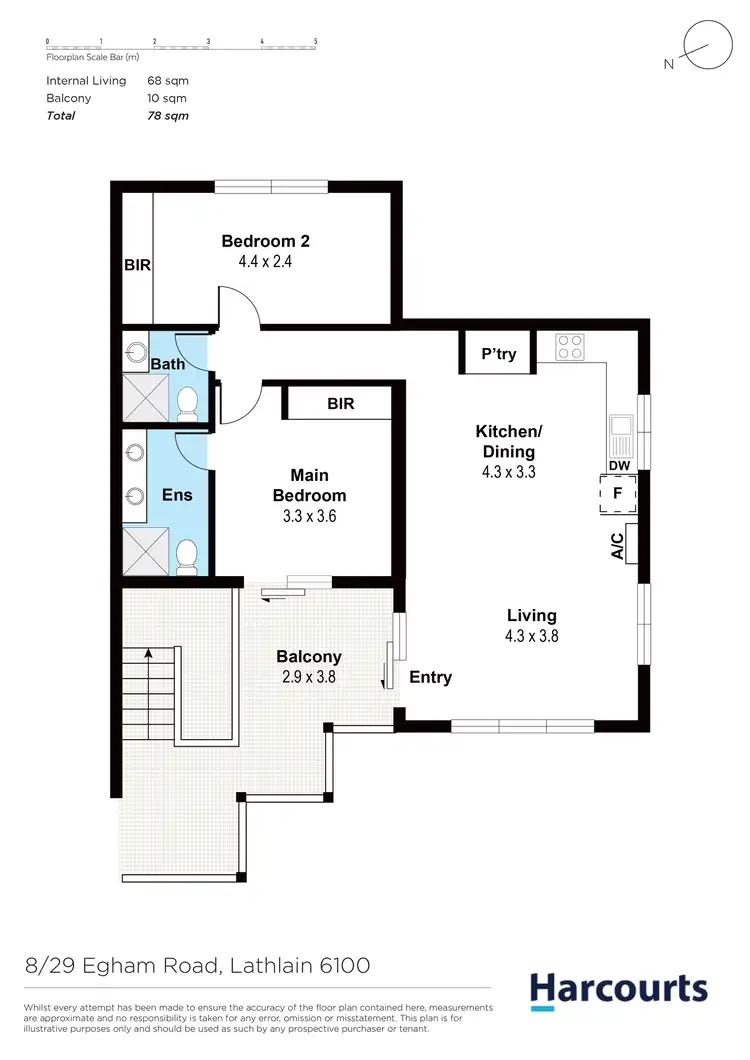 Floorplan of Homely apartment listing, 8/29 Egham Road, Lathlain WA 6100