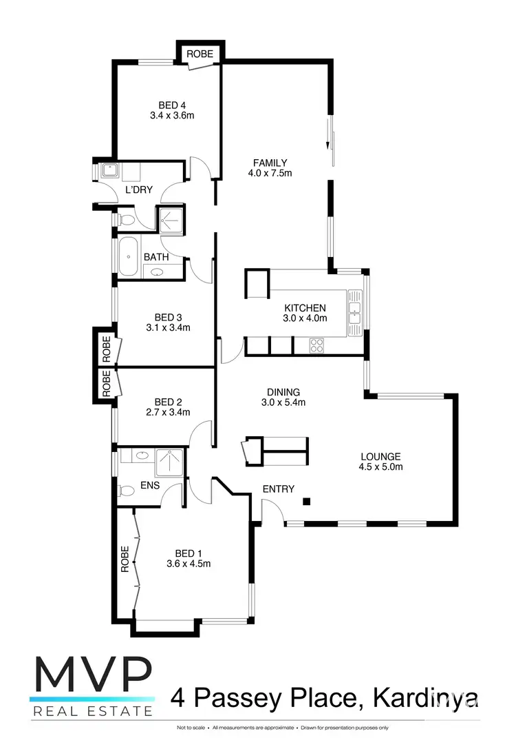 Floorplan of Homely house listing, 4 Passey Place, Kardinya WA 6163