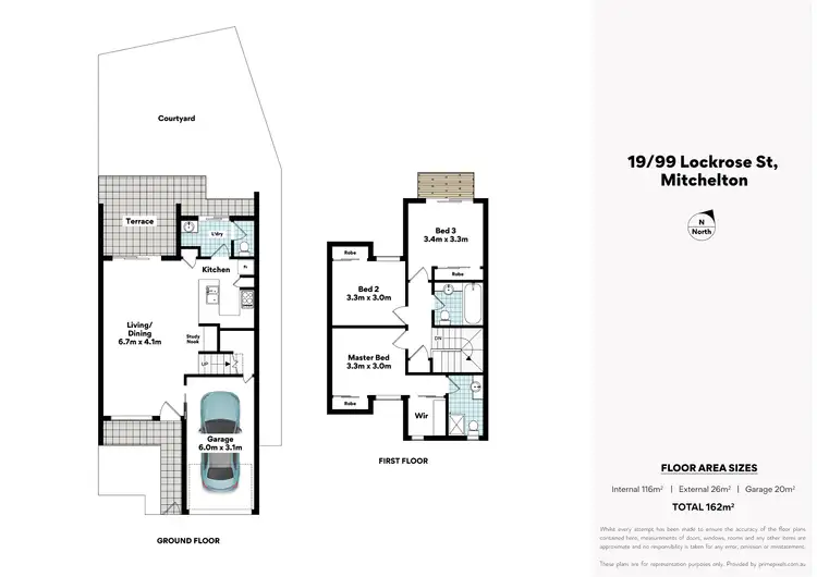Floorplan of Homely townhouse listing, 19/99 Lockrose Street, Mitchelton QLD 4053
