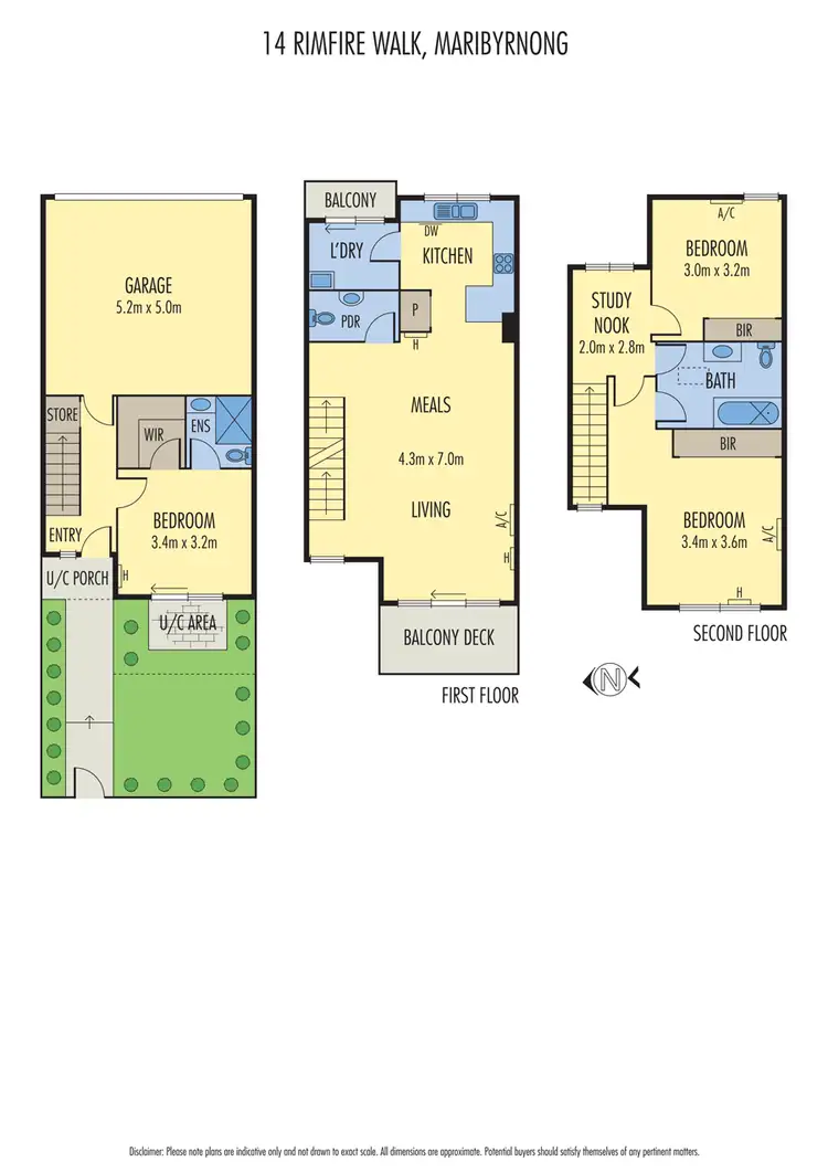 Floorplan of Homely townhouse listing, 14 Rimfire Walk, Maribyrnong VIC 3032
