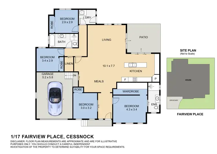 Floorplan of Homely villa listing, 1/17 Fairview Place, Cessnock NSW 2325