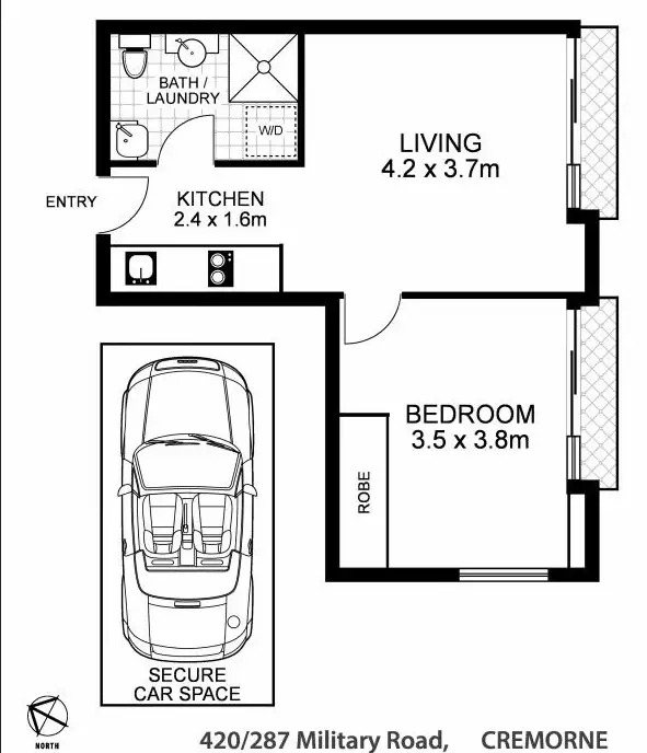 Floorplan of Homely apartment listing, 420/287 Military Road, Cremorne NSW 2090